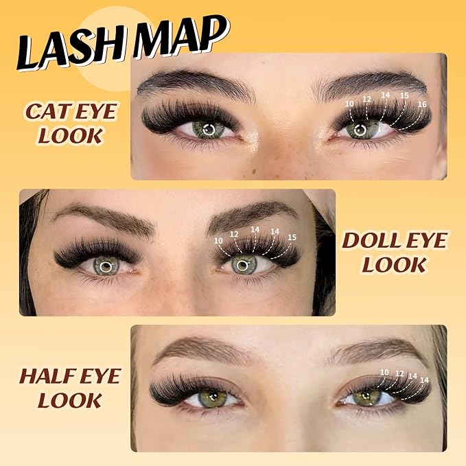 QUEWEL Lash Clusters, Cluster Lashes 3D-80D+100D Eyelash Clusters D Curl | Individual Lashes 10-18mm Cluster Eyelash Extensions Create Kinds of Beauty Look (DH-3D+80D+100D)