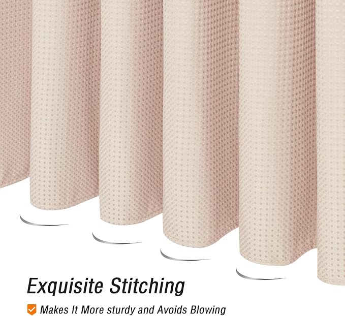 Small Stall Blush Pink Fabric Shower Curtain, 36 x 72 | Narrow Half Cloth-Textured Shower Curtain for Bathroom, Water Repellent, Machine Washable