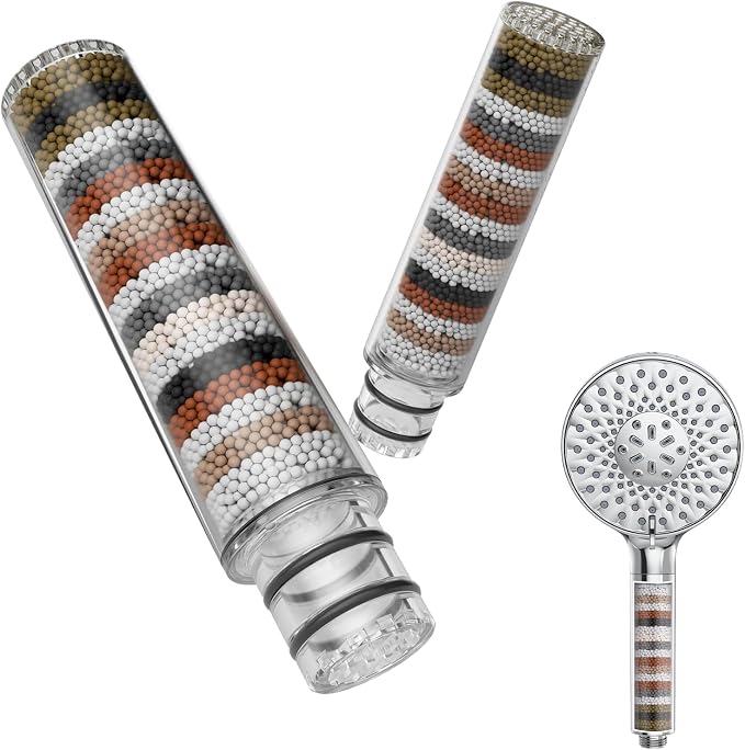 SR SUN RISE Shower Filter for Handheld Shower Head, 2-Pack Replacement Filters for Hard Water Remove Chlorine and Harmful Substances Only Fits SR SUN RISE Shower Head
