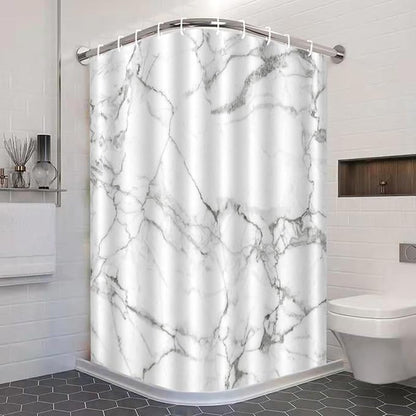 Grey White Marble Shower Curtain Abstract Modern Luxury Gray White Bathroom Curtains Waterproof Polyester Fabric Bath Curtain 72 x 72 Inch with 12 Hooks