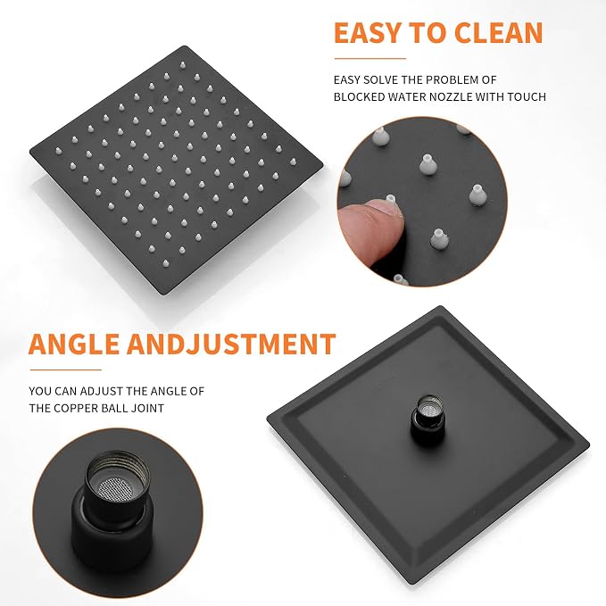 Tub Shower Faucet Set Valve Included with 8-Inch Rain Shower Head and Tub Spout Single-Handle Tub and Shower Trim Kit Matte Black
