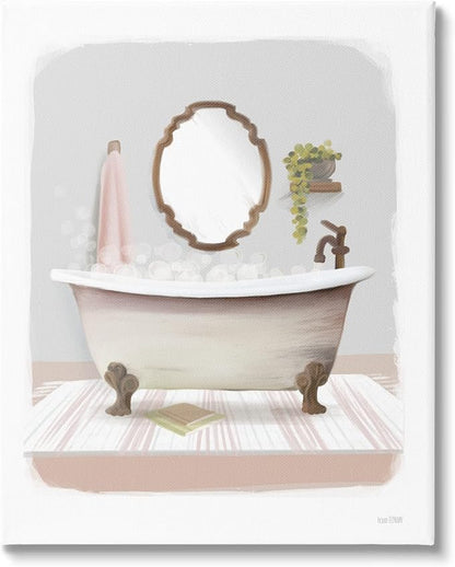Stupell Industries Bubble Bath Tub Bathroom, 30 x 40 Inch Canvas Wall Art | Stupell Industries · By House Fenway · Ready to hang · Perfect for bathroom decor · Made in USA