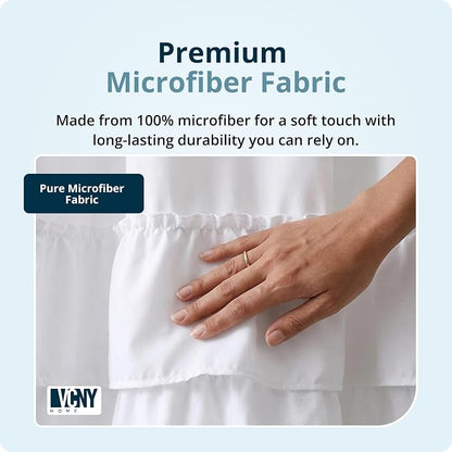 VCNY Home Ruffled Tier Fabric Shower Curtain, Melanie White - 72" x 72" | 100% Polyester | Long Lasting & Easy Clean | Sophisticated Design | Pair with Shower Curtain Liner & Hooks (Not Included)