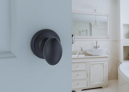 Copper Creek EK2020BC Egg Door Knob, Passage Function, 1 Pack, in Black