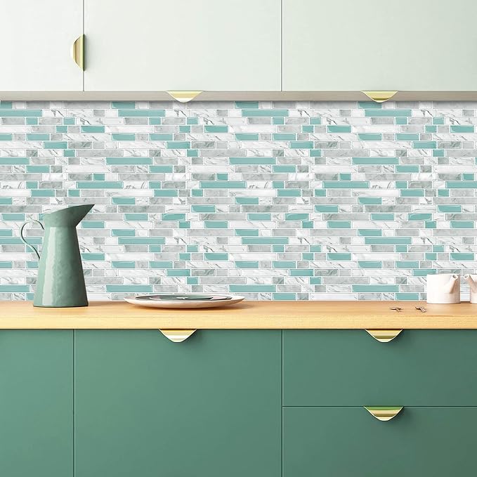STICKGOO Peel and Stick Tile Backsplash for Kitchen, 12”×12”Stick on Backsplash, Self Adhesive Tile for Kitchen Backsplash and Bathroom(10 Sheets, Thicker Design)