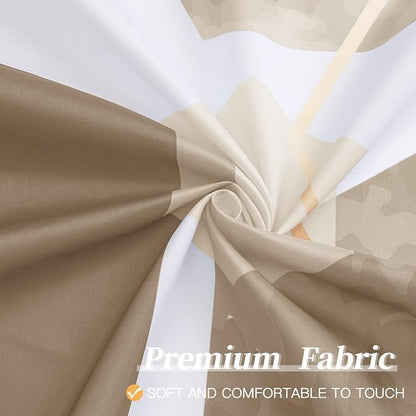 Litabel Beige Shower Curtain for Bathroom, Geometric Bathroom Decor 72x72 | Beige Modern Minimalist Shower Curtains, Geometric Art Print Abstract Waterproof Bathroom Curtain