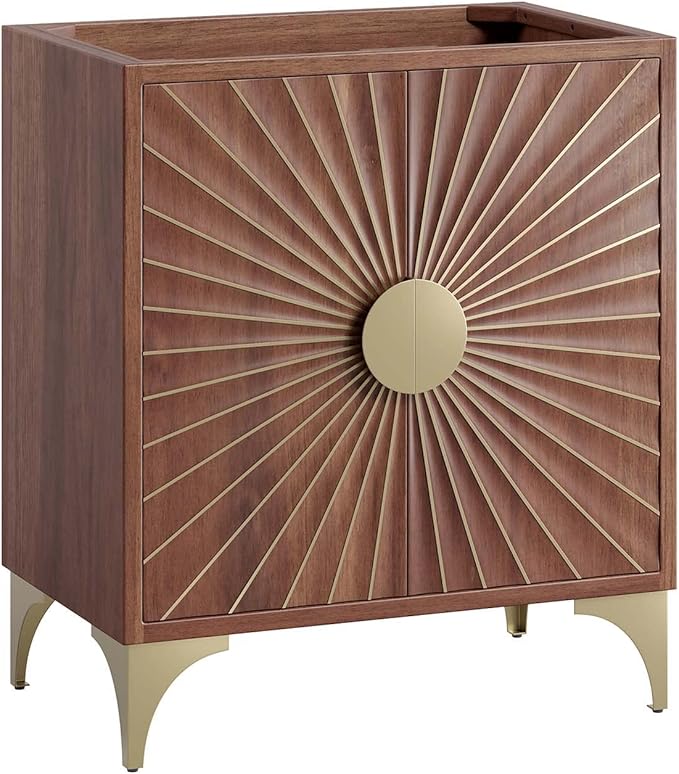 Modway Daylight Bathroom Vanity Cabinet-Sink Basin Not Included, 30 Inch, Walnut