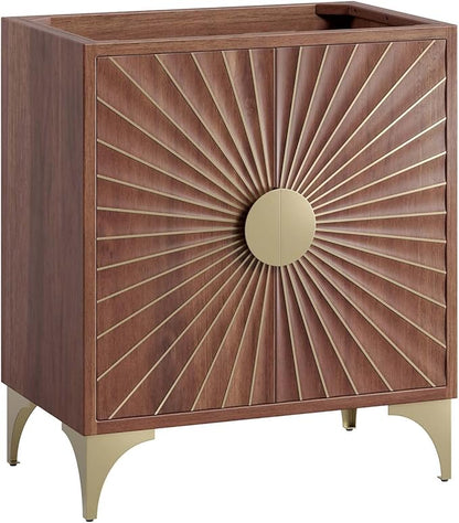 Modway Daylight Bathroom Vanity Cabinet-Sink Basin Not Included, 30 Inch, Walnut