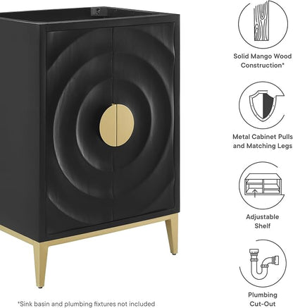 Modway Beau 24 Inch Single Bathroom Vanity in Black