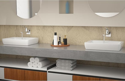 Modern Wall Mount Bathroom Faucet – Chrome,Solid Brass Single Handle with Flip Aerator (2 Flow Modes), Rough-in Valve for Concealed Installation