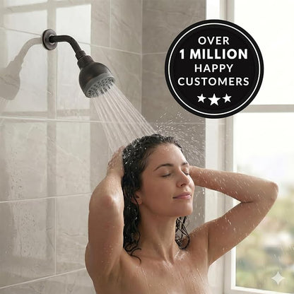 High Pressure Shower Head - 1.8 GPM - Oil-Rubbed Bronze | Best 3 Inch Wall Mount Bathroom Showerhead For Boosting Low Flow With Anti-Clog Nozzles, Adjustable Brass Ball Joint