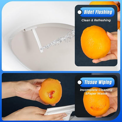 Bidet Toilet Seat Elongated Bidet Seat with Slow-Close, Non-Electric Bidet seat with Dual Nozzles, Fit Elongated Toilet Seat, Water Pressure Control，Easy to Install