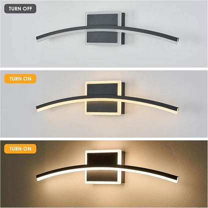 Benkut Modern LED Wall Sconce Black Light Fixtures Over Mirror Modern Bath Wall Lighting for Bathroom, Dimmable Vanity Light for Bathroom(5CCT 23.6Inch)