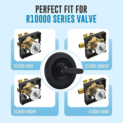 Replacement for Delta Classic 13 Series Single-Function Trim Kit, T13010 Shower Handle, Fit Delta Shower Valve R10000 Series, Matte Black (Cartridge Included)