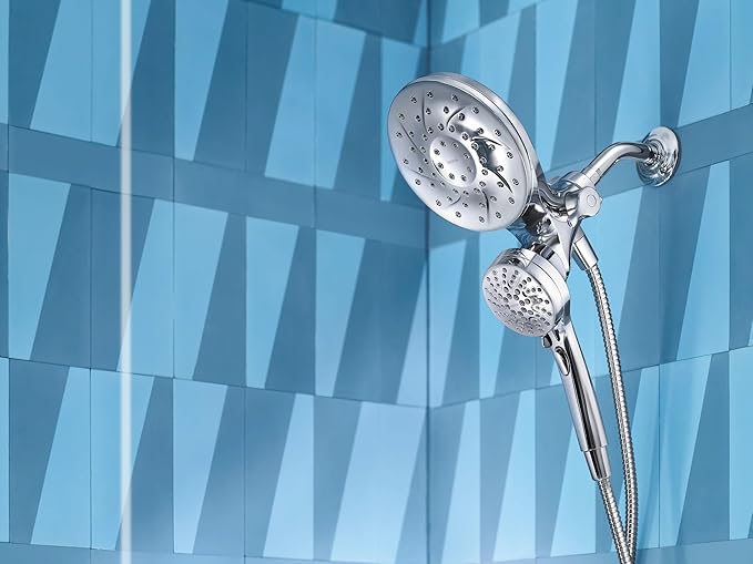 Moen Engage Magnetix Chrome Multi-Function Handshower and Rainfall Shower Head Trim Combo with Shower Handle, Tub Spout, Metal Hose, and Valve, 82304