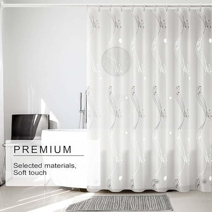 Blue Shower Curtain Liner, 4G PEVA Shower Liner, Plastic Peva Waterproof Shower Curtains, 72x72 inch with Grommet Holes 3 Magnetic Weights