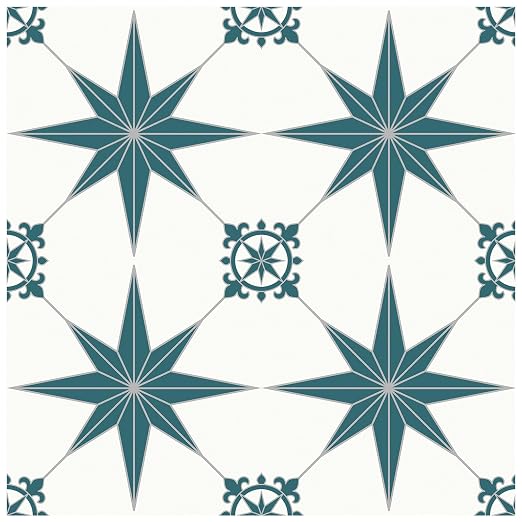 MORCART 20PCS 7.87" x 7.87" Peel and Stick Floor Tile, Blue Spruce Star | Self-Adhesive DIY Vinyl Flooring, Removable and Waterproof Tile Sticker for Bathroom, Kitchen, Wall, Bedroom, Stairs