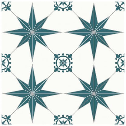 MORCART 20PCS 7.87" x 7.87" Peel and Stick Floor Tile, Blue Spruce Star | Self-Adhesive DIY Vinyl Flooring, Removable and Waterproof Tile Sticker for Bathroom, Kitchen, Wall, Bedroom, Stairs