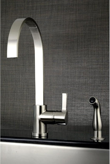 Gourmetier LS8710CTLSP Continental Single-Handle Kitchen Faucet with Side Sprayer, Matte Black