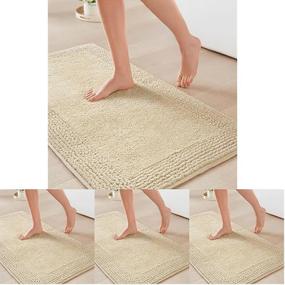 Madison Park Splendor Reversible 100% Cotton Tufted Bathroom Rug3000 GSM Hotel Quality Luxurious Plush Medium Pile BathMat Absorbent, Quick Dry, ShowerRoom Décor, 21x34, Natural, 1'9"x2'10"(Pack of 4)