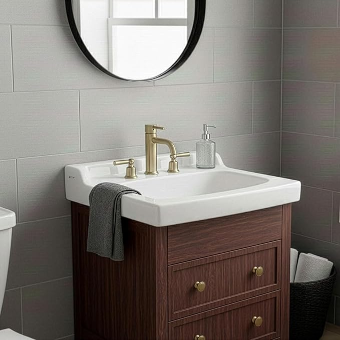 Ceramic Bathroom Sink Top with Raised Back - Fits Standard 18” Vanity | Elegant and Durable Bathroom Sinks for Modern Homes - Upgrade Your Space - Perfect for Any Bathroom Design