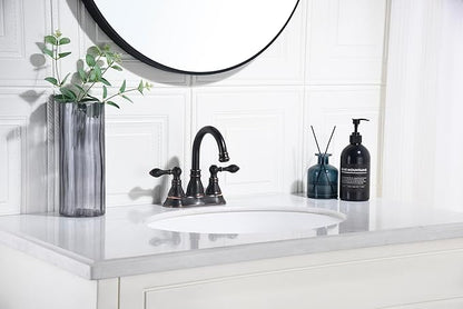 Bathroom Faucets, Centerset Lavatory Sink Faucet with 2 Handle, 3 Hole, Overflow Pop Up Drain & 4 Inch 360° Swivel Spout, F-4501-NB (Oil Rubbed Bronze)