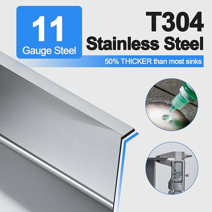 13 x 18 inch Bar Sink, Drop-in Tight Radius Brushed Stainless Steel Topmount Kitchen Sink Single Bowl