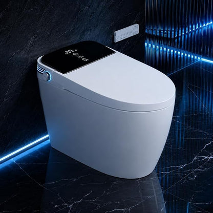 Smart Toilet with Bidet Built In, One-Piece Tankless Design with Remote,Auto Open & Close Lid, Dual Auto Flush, Heated Seat, Warm Air Dryer, Multiple Wash Modes & Temp Display