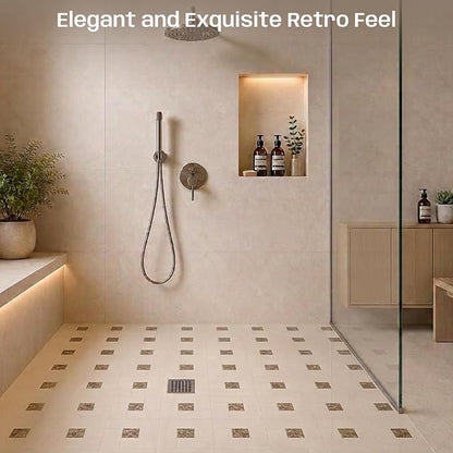 6 Inch Square Weave Marble Mosaic Tile for Wall Floor, 5 Sheets | Water & Heat Resistant Honed Marble Backsplash Tiles for Kitchen Bathroom Fireplace Surround Durable Unique Veins 4.8SQFT