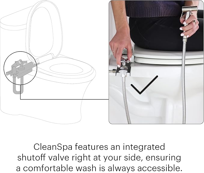 Brondell Bidet - CleanSpa Luxury Hand-Held Bidet and Mounted Holster with Integrated Shut Off in White