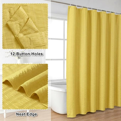 Aiyufeng Moga Lemon Yellow Shower Curtain, 3D Design Fabric Shower Curtains, Premium Spa Quality Modern Shower Curtains for Bathroom, 36"x72", Lemon Yellow
