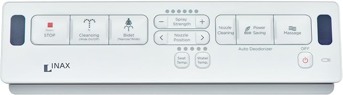 American Standard 8012A70GRC-415 INAX Heated Shower Toilet Bidet Seat with Remote Control + Dual Nozzle, White