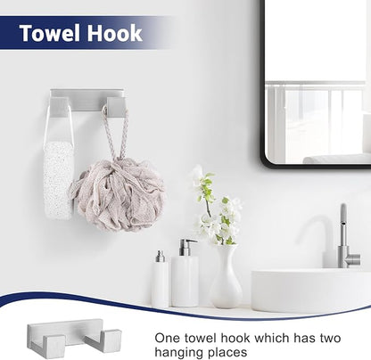 Lairuier Brushed Nickel Bathroom Accessories, 23.6 inches Towel Bar Set | Including Towel Bar, Towel Holder, Toilet Paper Holder, Towel Hook, SUS304 Stainless Steel Bathroom Towel Holder Hardware Set