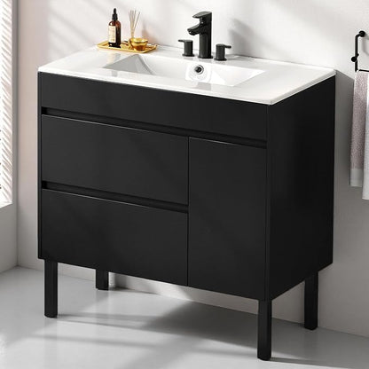 DWVO 36 Inch Bathroom Vanity with Sink | Bathroom Vanity Cabinet, Bathroom Storge Vanity Includes Adjustable Legs, Soft Closing Door, 2 Drawers & Drain