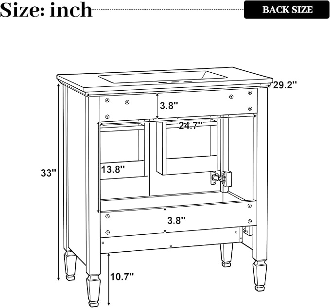 Merax 30 Inch Bathroom Vanities with Undermount Sink, Vanity Cabinet with Door Rack Shelf, Multi-Functional Drawer with Dividers, Soft Closing Doors, Green
