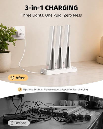 EZVALO Under Cabinet Lighting with Charging Station, Motion Sensor Lights | 6-Pack with Remote, 2000mAh Rechargeable Battery, Wireless, Magnetic, Timer, 3 Color Temps, Kitchen, Closet and More