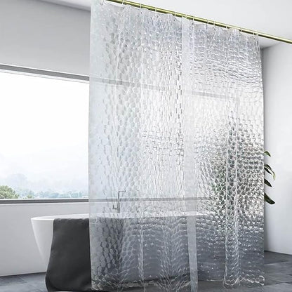 Clear Shower Curtain Liner, 100% Waterproof EVA 3D Shower Curtains with 3 Duty Heavy Bottom Magnets and 12 Rust Proof Grommets, 72x72 Weighted Shower Liner for Shower Stall, Bathtubs