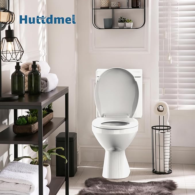 Round Toilet Seat Soft Close 16.5'',Standard Universal Toilet Lid Round with PP Material Safe,Easy to Clean and Install,Ergonomic design,Never Loosens,2 Years Support,White Plastic