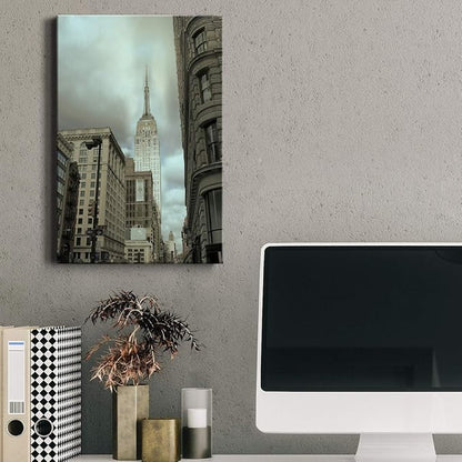 Renditions Gallery Canvas Wall Art Home Paintings for Wall Decorations Cloudy Historical Empire Modern Rustic Canvas Artwork Prints for Bedroom Office Kitchen Wall Hanging - 18"x27" LT02