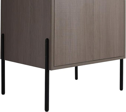 Crownpoint 24 Inch Bathroom Vanity with Sink, White Sink, Gray Oak Finish, Full Assembly Required, Elegant Bathroom Vanities for Modern Homes