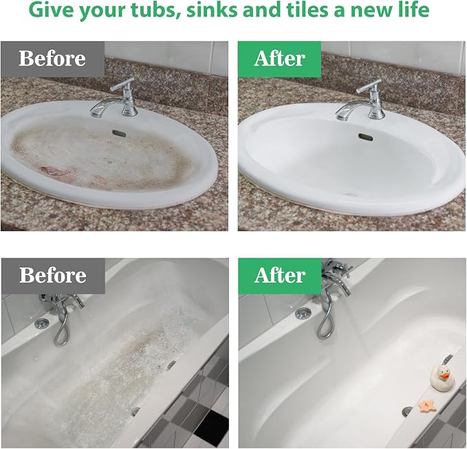NADAMOO Tub and Tile Spray Paint White, 450ml, 1 Pack, Aerosol Bathtub Refinishing Kit for Porcelain Fiberglass Ceramic, DIY Resurfacing Bathroom Sink Countertop