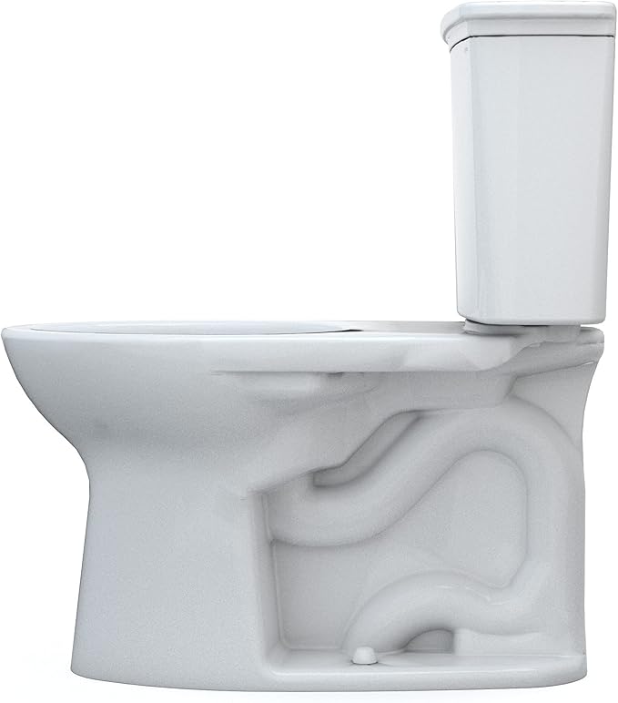 TOTO Drake Transitional Two-Piece Elongated 1.28 GPF TORNADO FLUSH Toilet with CEFIONTECT, Cotton White - CST786CEG#01