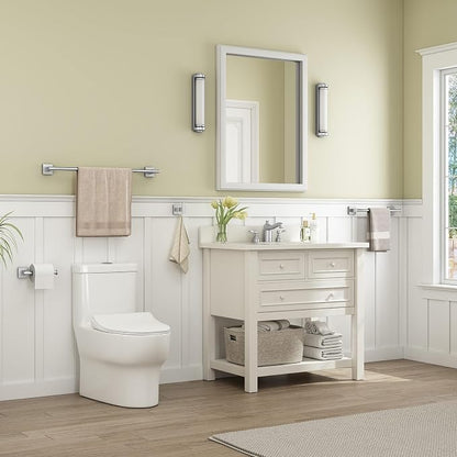 Suyar Bathroom Hardware Set Brushed Nickel, Bathroom Accessories 4 Pieces | Include Robe Hook, Toilet Paper Holder, Hand Towel Holder, Towel Bar, SUS304 Stainless Steel, Wall Mounted