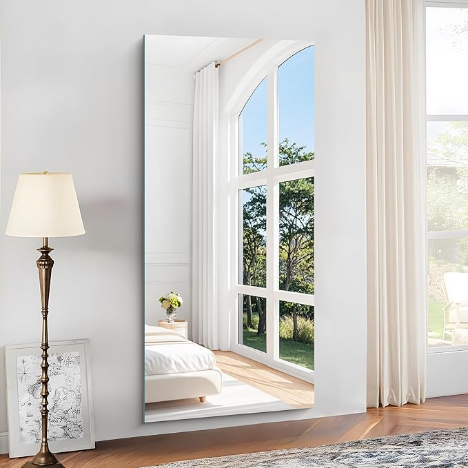 KOCUUY Frameless Mirror, 60"x28" Bathroom Mirror for Over Sink, Upgraded Shatterproof, Large Rectangle Unframed Mirror for Wall, Bathroom, Bedroom, Living Room, Entryway, Hang Horizontal/Vertical