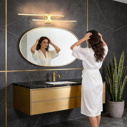 Modern LED Bathroom Vanity Light, Dimmable Vanity Light Fixture, Gold Bathroom Light Fixtures over Mirror, Wireless LED Wall Sconce with Remote Control, 39.17 Inch Wall Light for Bedroom, Living Room