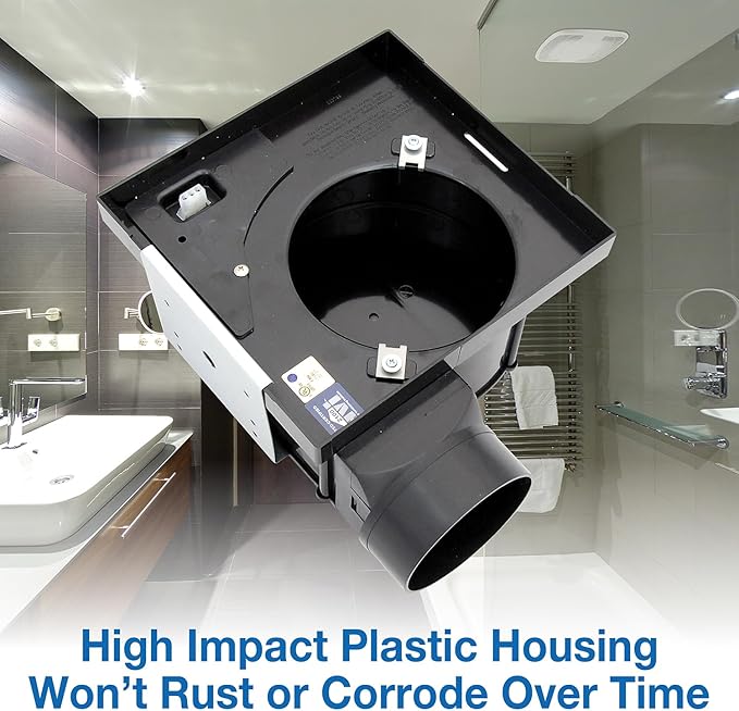 Air King 90 CFM 3.0 Sones Ceiling Mounted Snap-In Installation Bathroom Exhaust Fan, BFQ90