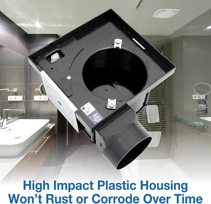 Air King 90 CFM 3.0 Sones Ceiling Mounted Snap-In Installation Bathroom Exhaust Fan, BFQ90