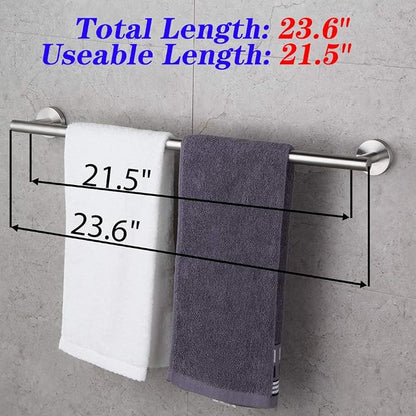GERZWY 24-Inch Bath Towel Bar Brushed Stainless Steel Bathroom Towel Bar Contemporary Style Wall Mount for Bath Kitchen AG1101C60-LS