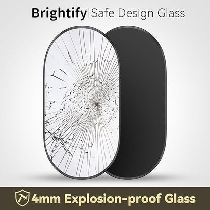 Brightify Black Oval Mirror for Wall 24x48 Inch, Metal Framed Bathroom Vanity Mirrors, Full Length Wall Mirror for Entryway Living Room Wall Decorative Hang Vertical and Horizontal