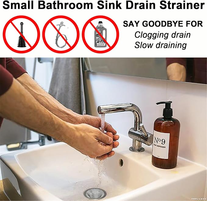 Seatery 1.0" Bathroom Sink Drain Strainers, 6PCS Drain Hair Catchers for Laundry, Mop Pool, Utility, Slop, RV Sink, Stainless Steel Drain Filter
